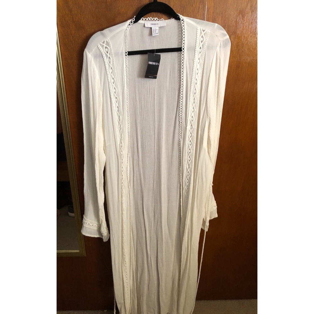 Scalloped Longline Cardigan/Duster NWT